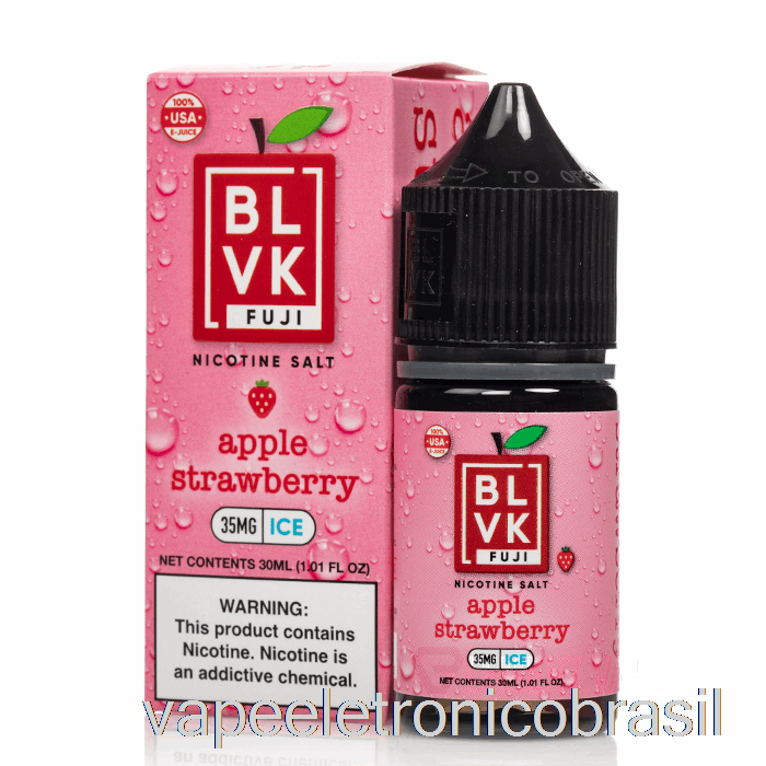 Vape Recarregável Maçã Morango Gelo - Sais Blvk Fuji - 30ml 50mg